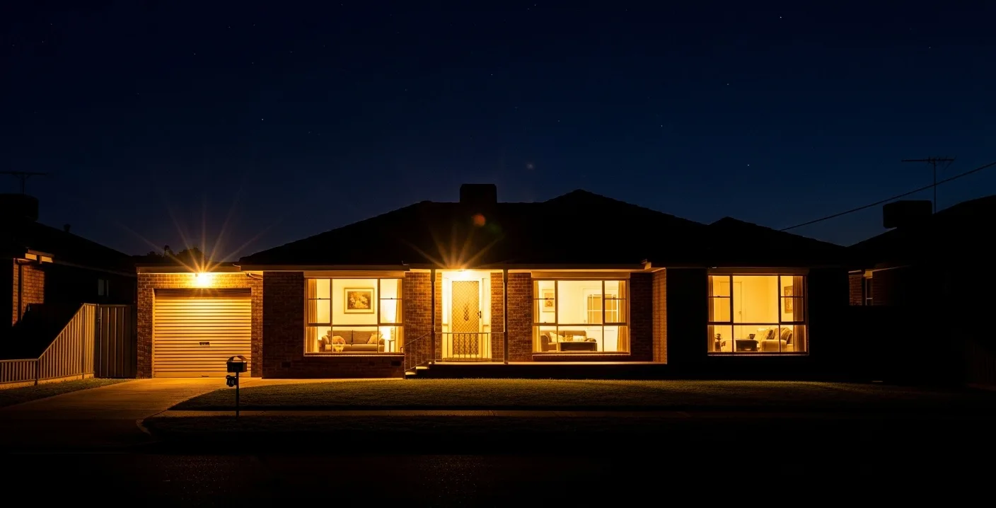 A house with power during a neighbourhood blackout
