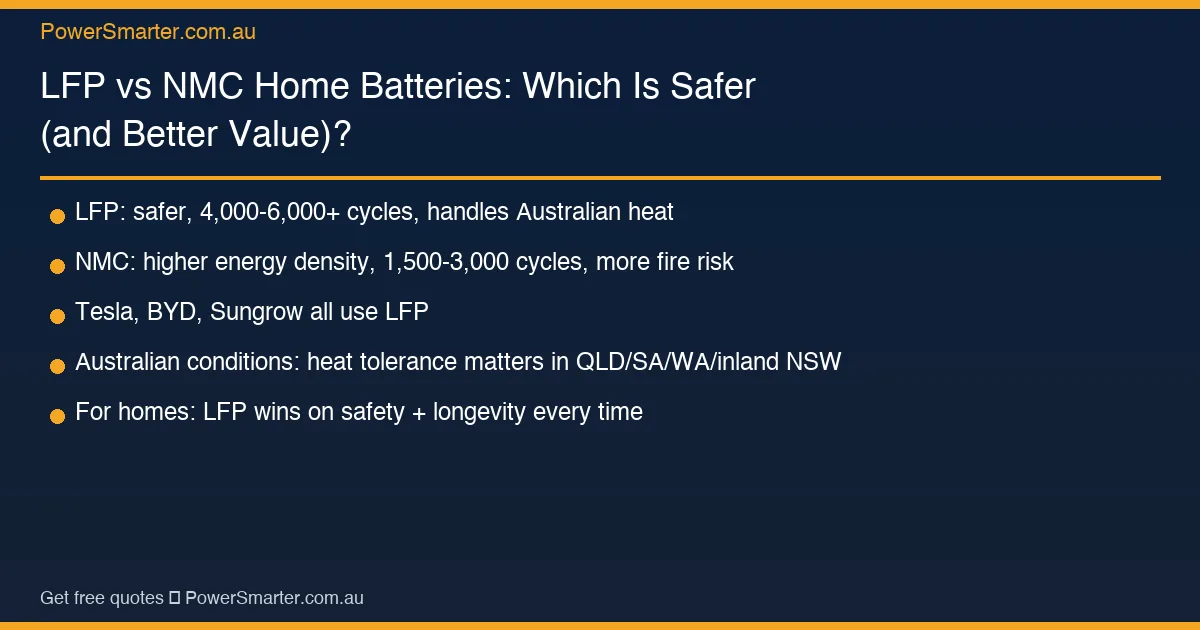 LFP vs NMC Home Batteries: Which Is Safer (and Better Value)? key facts