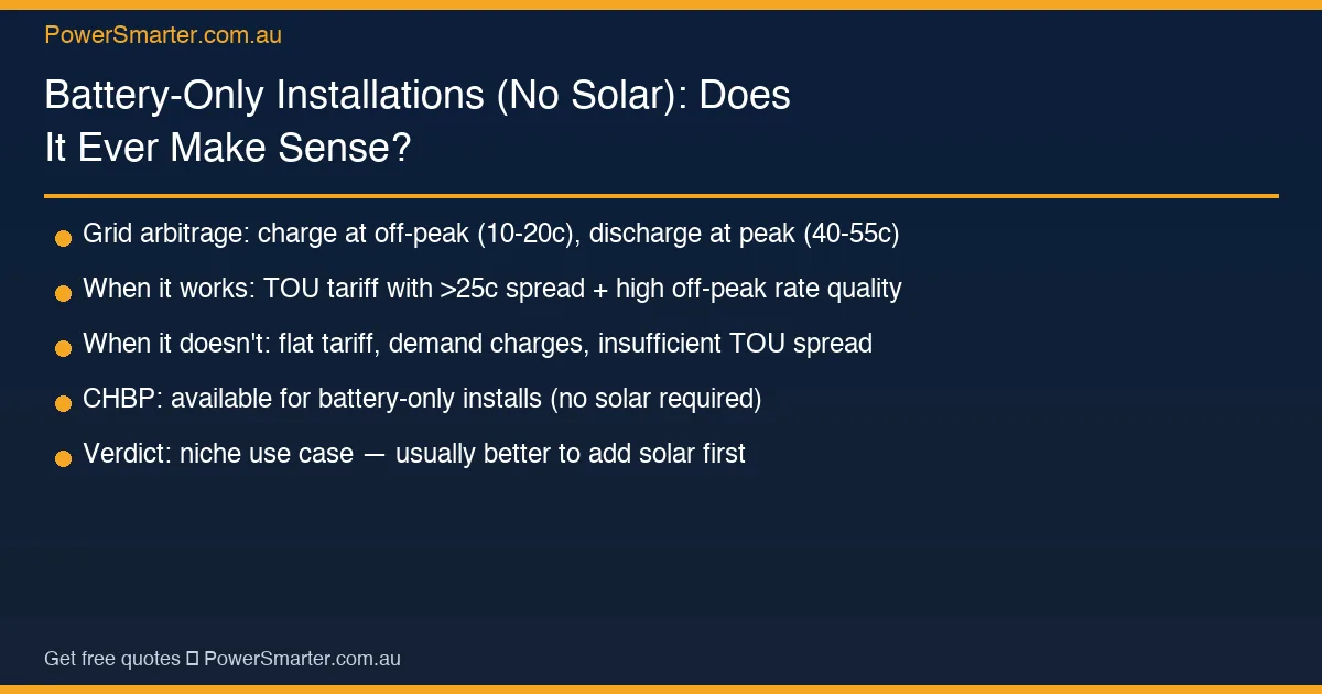 Battery-Only Installations (No Solar): Does It Ever Make Sense? key facts