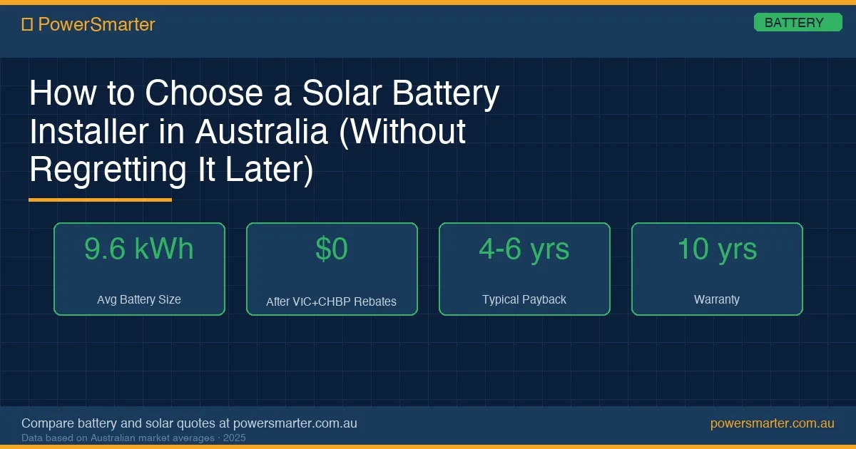 How to Choose a Solar Battery Installer in Australia (Without Regretting It Later) infographic